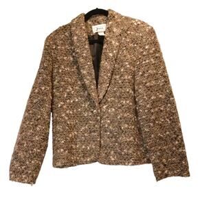 VINTAGE 70's 80's Chunky Weave Wool Blazer  L